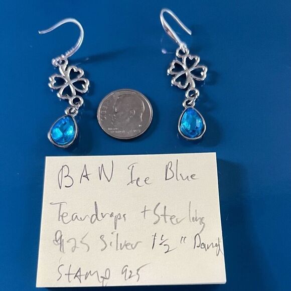 BAN Ice Blue Teardrop Dangles - Picture 14 of 14